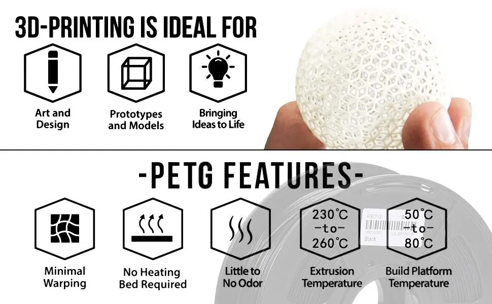 SUNLU 1,75 мм PETG Оранжевый 3d принтер нить мерная точность+/-0,02 мм 2,2 фунтов(1 кг) катушка 1,75 мм PLA 3D нить