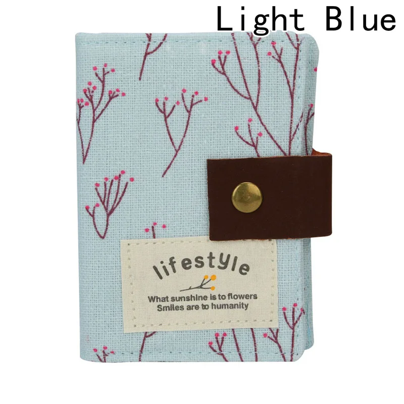 Light blue Держатель для карт со слотом для карт, цветочный, корейский стиль, сумка для кредитных/ID карт, Женский чехол - Цвет: Light blue