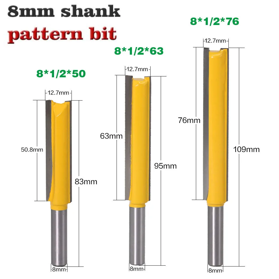 Фреза по дереву с прямым хвостовиком 8 мм 3 шт./компл. | Инструменты