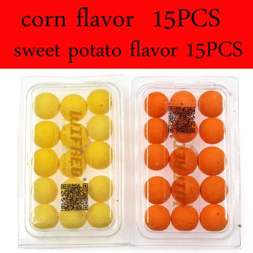 30PCS 15 шт./30 шт. 12 мм ловля карпа всплывающие приманки Boilies кукурузные яблоки клубника сладкий картофель вкус придирки приманки - Цвет: 30PCS