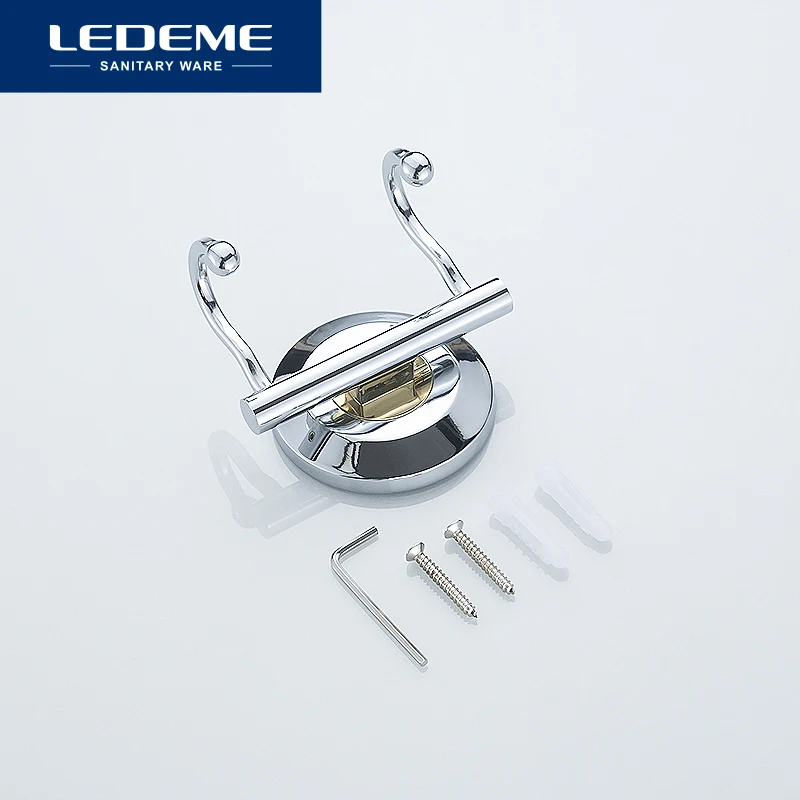 LEDEME хром крючок для халата настенное крепление вешалки шляп дверная вешалка