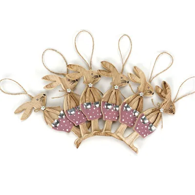 6pcs boys Пасхальные украшения 6 шт./компл. Пасхальный кролик вечерние для художественного оформления ногтей, ручная работа ручной работы по дереву фестиваль подарок прекрасный кролик счастливый пасхальное - Цвет: 6pcs boys