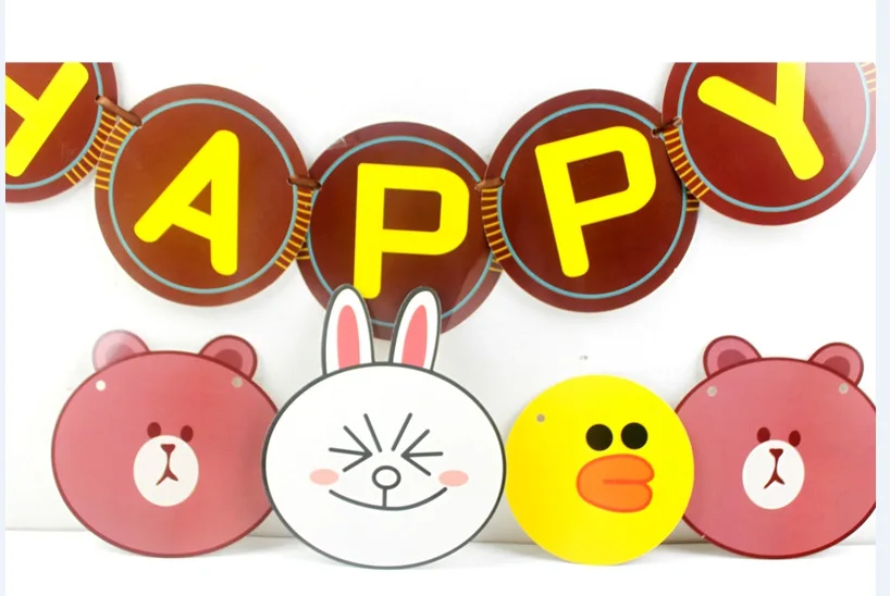 17 шт./компл. 5 м коричневый Медведь Кролик Кони день рождения мультипликационный