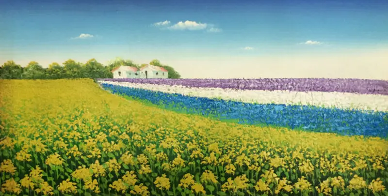 

Hand Painted Flower Landscape Oil Painting Modern Home Decoration Wall Art Picture for living room Pastoral Canvas Painting