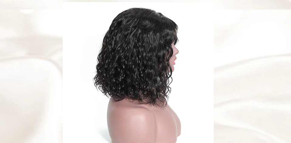 Sunber Bob волнистые волосы на кружеве 8-14 дюймов 130%/150% плотность remy волосы предварительно сорванные короткие бразильские боб парик для черных женщин