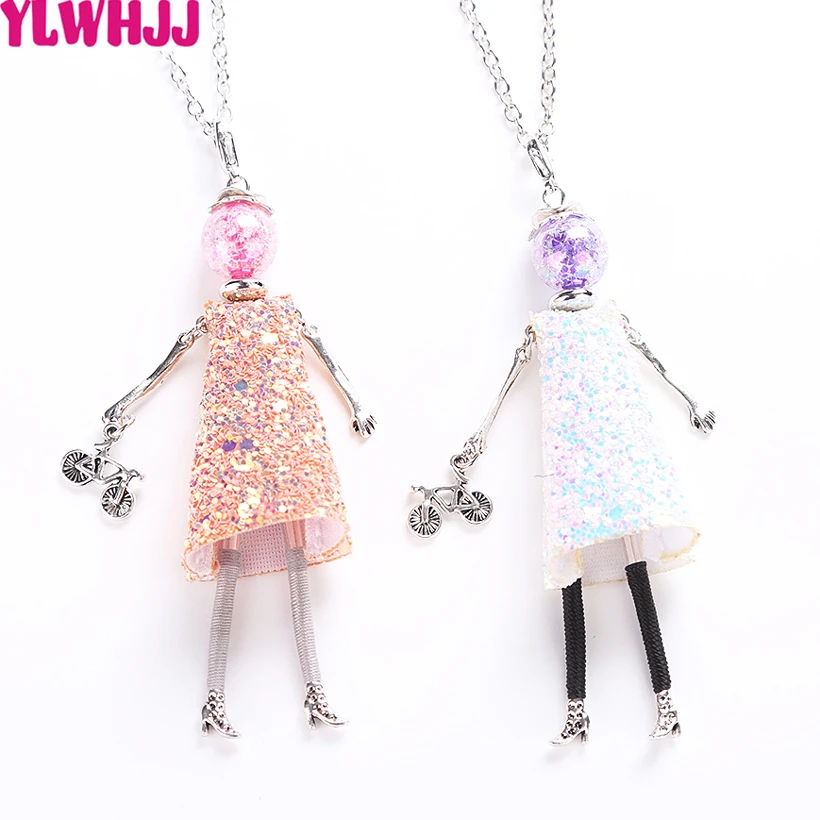 Женская кукольная подвеска YLWHJJ Золотистое Ожерелье макси ручной работы модные