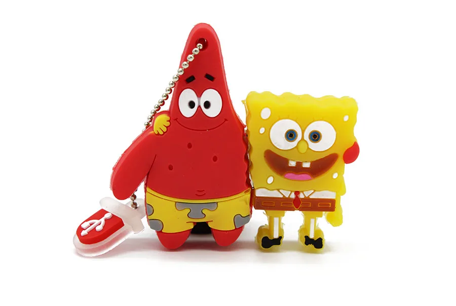 KING SARAS классный милый usb флеш-накопитель Губка Боб usb 2,0 4 ГБ 8 ГБ 16 ГБ 32 ГБ Флешка 64 ГБ