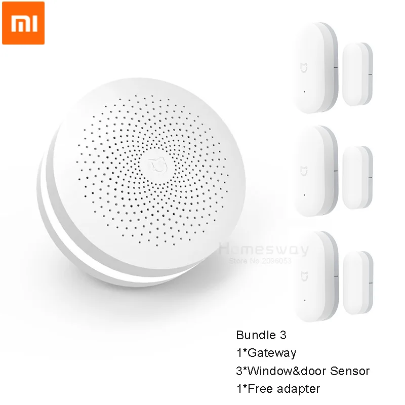 Bundle 3 Xiaomi Mijia датчик двери окна карманный размер с Xiaomi шлюз для Xiaomi Умный домашний костюм комплект аксессуаров безопасности - Цвет: Bundle 3