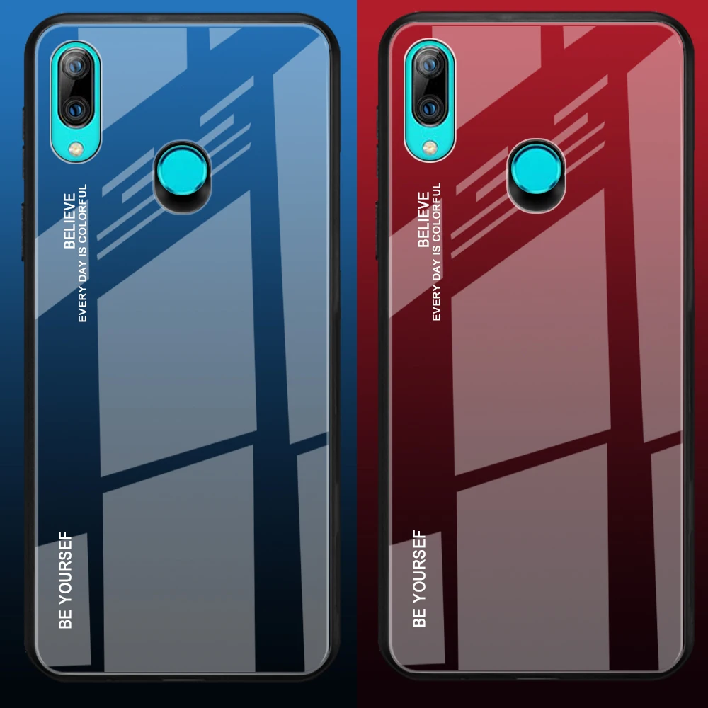 Для Huawei P Smart Z чехол для телефона градиентное закаленное стекло Y9 Prime 2019 TPU