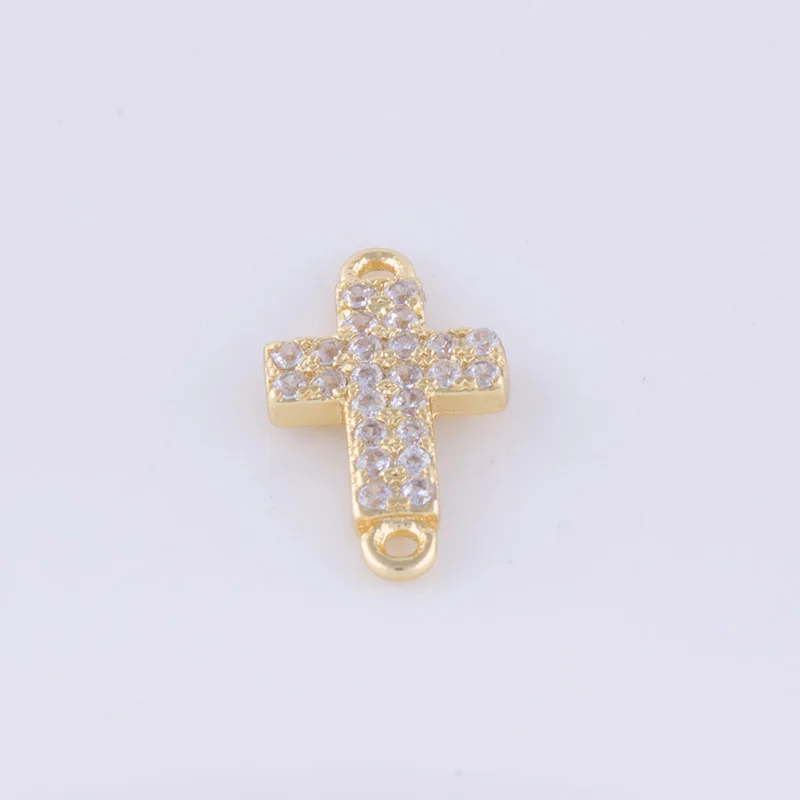 

5pcs Vintage Zircon Crosses Charms For Bracelets Jewelry Making Small Copper Micro Pave Connector Jewelry Accessories