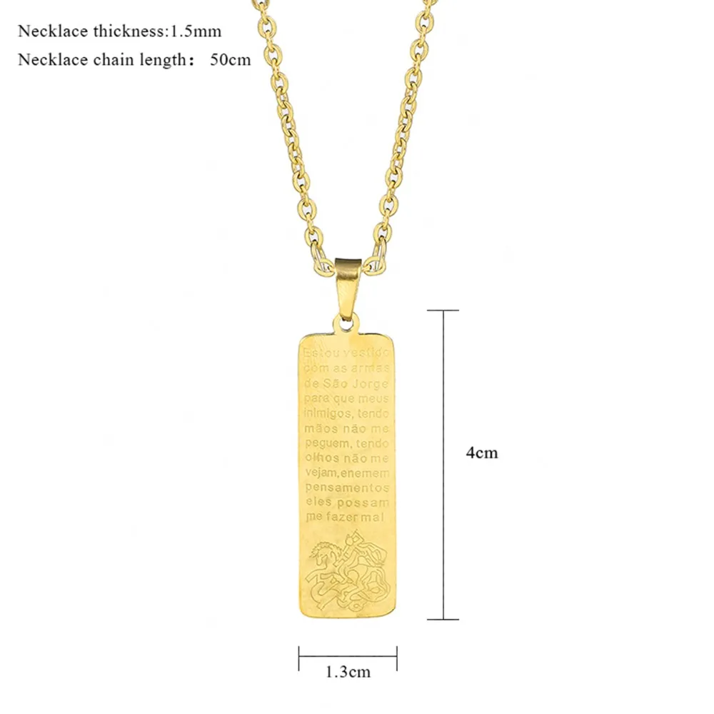 2019 Hot Rectangular Bible Text Pendant Necklace stainless steel Jewelry Religious Women/Men Gift | Украшения и аксессуары