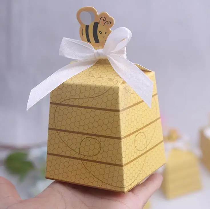 1000pcs Sweet As Can Bee Mom &amp Baby Beehive Shower Favor Box Gift Boxes Yellow Candy | Дом и сад