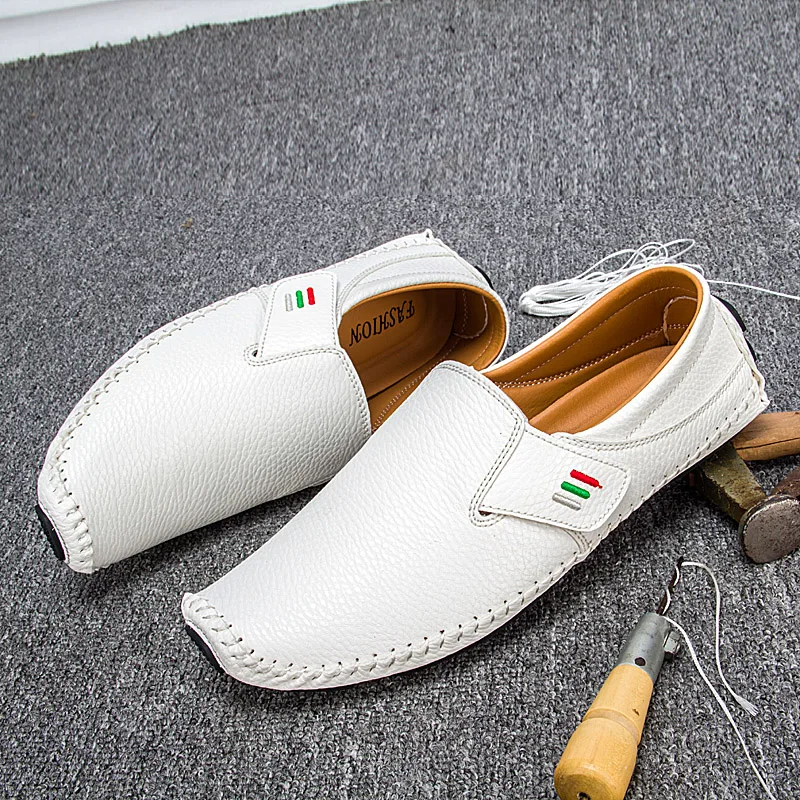 New Big Size45 Men Peas Shoes Boats Slip on Pu Leather 3color Loafers Casual Walking Comfy Breathable | Обувь
