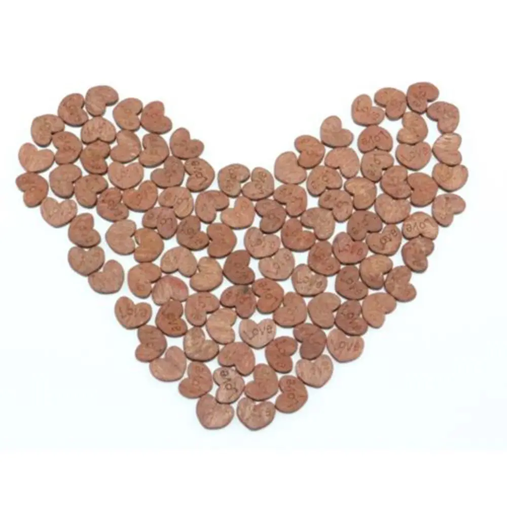 100 шт./компл. свадебное украшение деревянные любовь в форме сердца для свадеб