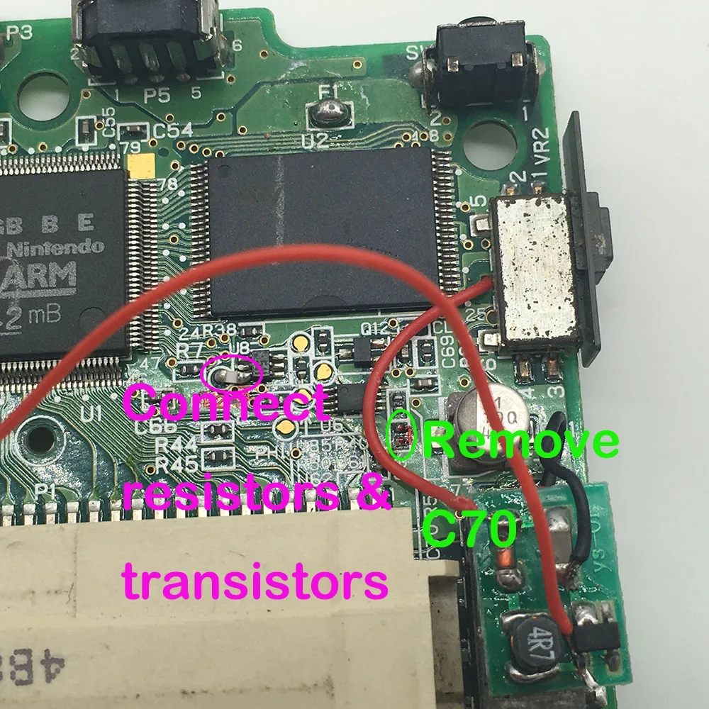 Для GBA экран sp lcd OEM увеличитель яркости с подсветкой W/нормальная материнская плата изменить часть