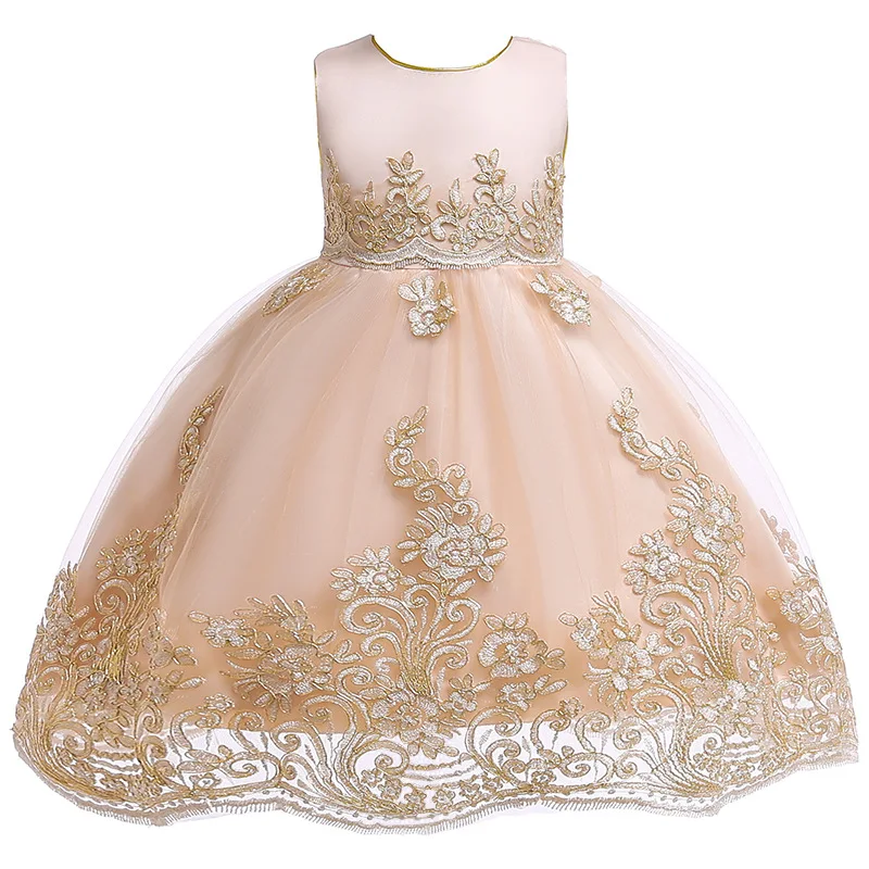 2020 летнее платье для девочек детское кружевное без рукавов с вышивкой