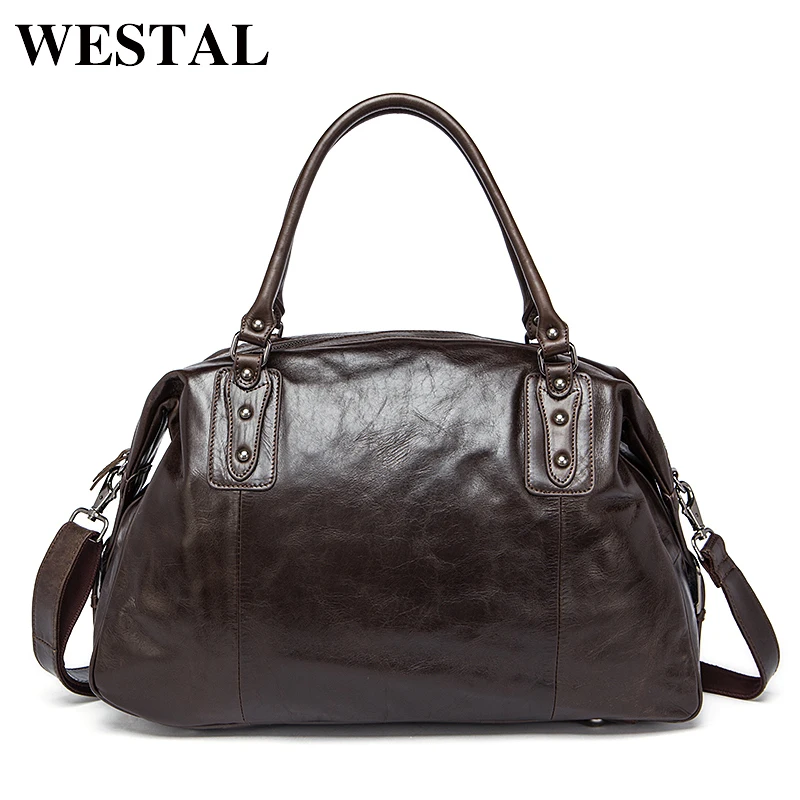 Сумка тоут WESTAL мужская из натуральной воловьей кожи саквояж в винтажном стиле