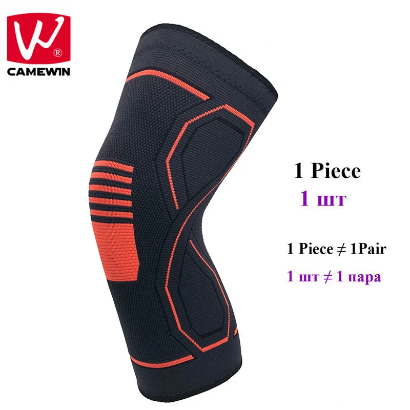 CAMEWIN 1 шт., эластичные дышащие наколенники, наколенники для бега, боли в суставах, артрита и восстановления травм - Цвет: Orange