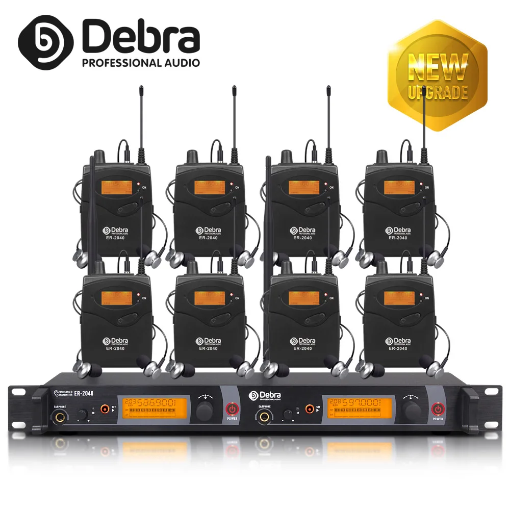 With 8 Receiver Новое обновление лучшее качество звука! ER-2040 Профессиональный UHF в ухо монитор системы для сценического выступления певицы - Цвет: With 8 Receiver