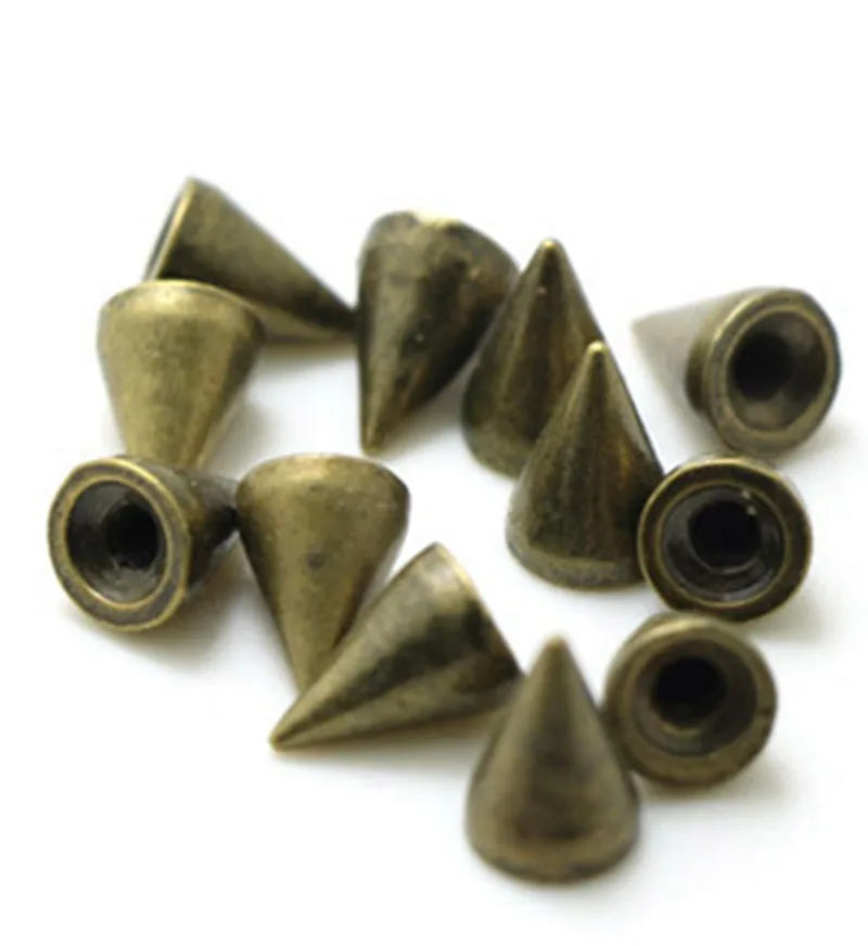 7*9.5mm punk rivet cone head nail clothes metal bullet rivet leather accessories sewing clothing hat rivet clothing accessories - Цвет: 10pcs
