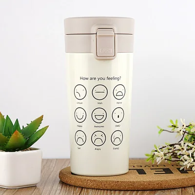 380ML FACE WHITE Pandapark, 380 мл, термос, чашка для кофе, нержавеющая сталь, для автомобиля, кафе, вакуумная колба, офисная, кофейная чашка, бутылка для автомобиля, термосы для путешествий, PPX003 - Цвет: 380ML FACE WHITE