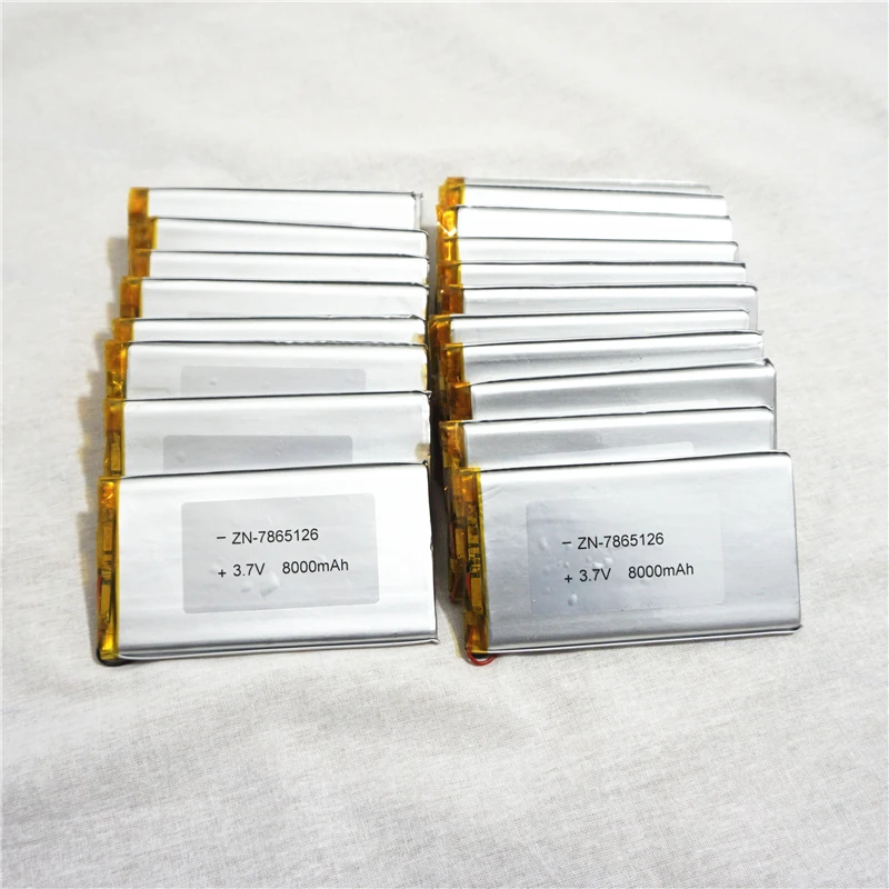 

Li-polymer 3.7V 8000MAH Rechargeable Size:7865126 Battery cells with Battery Protection Circuit Board for Power Bank
