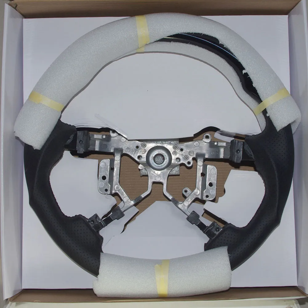 Черное Кожаное Спортивное Рулевое колесо для Toyota 2007 2011 Camry Kluger Estima Hilux Fortuner Allion