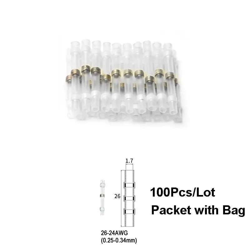 100PCS-S11 100 шт SST-S11 S21 S31 S41 термоусадочные стыковые провода соединители водонепроницаемые Луженая Медь припой уплотнительные клеммы комплект - Цвет: 100PCS-S11
