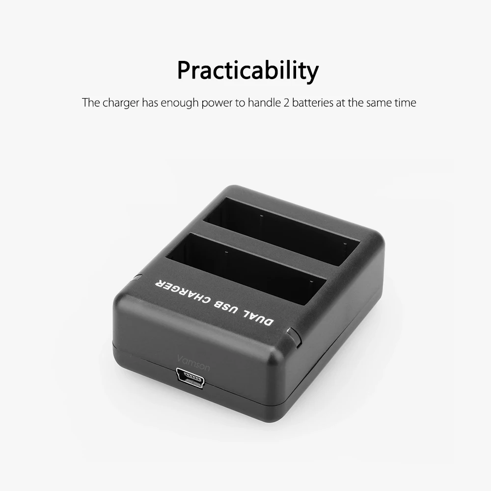 Vamsonfor GoPro Hero 4 аксессуары для камеры двойное зарядное устройство с usb-портом может заряжать 2 шт AHDBT-401 литий-ионная батарея VP902