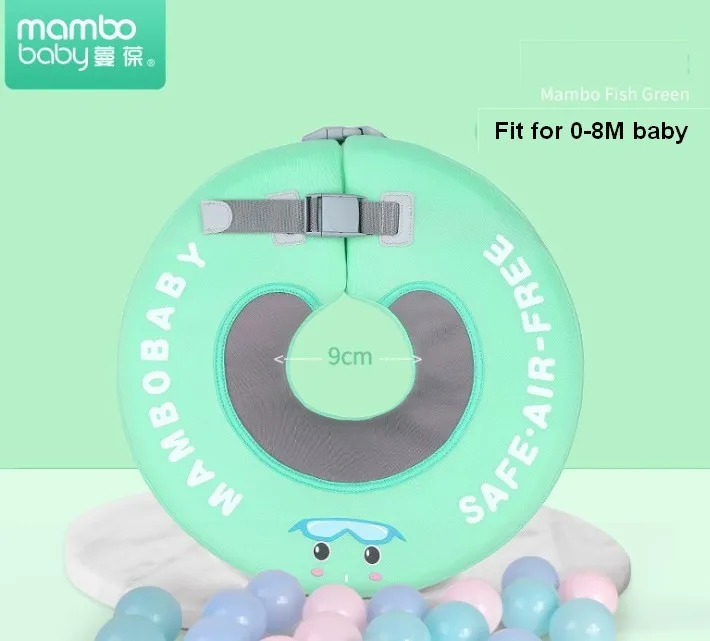 M 9cm green Mambo/детское надувное кольцо на шею для купания, детское кольцо на шею из ТПУ, аксессуары для бассейна, одноцветные кольца для купания, игрушки - Цвет: M 9cm green