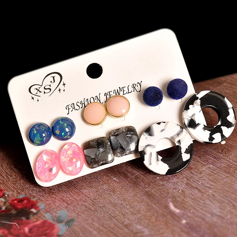 2019 New fashion women jewelry wholesale girls' party pearl stud mix-and-match 6 pairs /set gorgeous beautiful earrings gift | Украшения