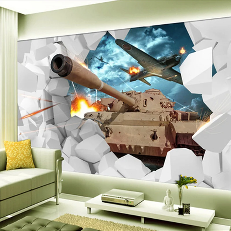 Пользовательских фото настенные Бумага 3D Майки самолета Военная Униформа