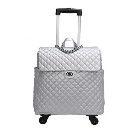 4 wheels Carrylove 1" дюймовый маленький кожаный чехол на колесиках для путешествий для девочек - Цвет: 4 wheels