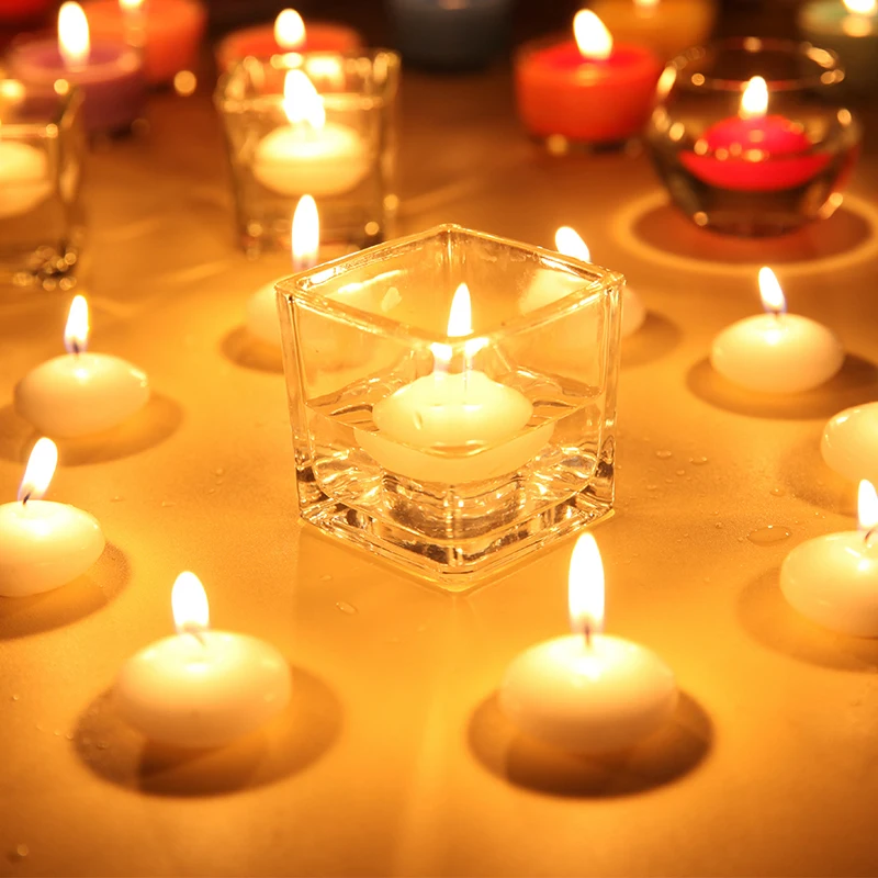 Новинка! 10 шт./кор. Цвета плавающий Свадебные свечи круглый Форма плавающие дома