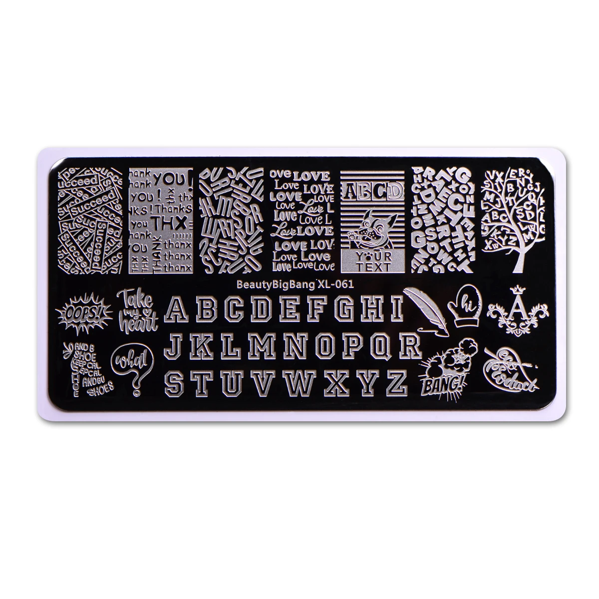 Beautybigbang штамповочные пластины английские слова A B C 6*12 см нержавеющая сталь дизайн ногтей штамп для дизайна ногтей инструмент трафарет форма для ногтей пластины