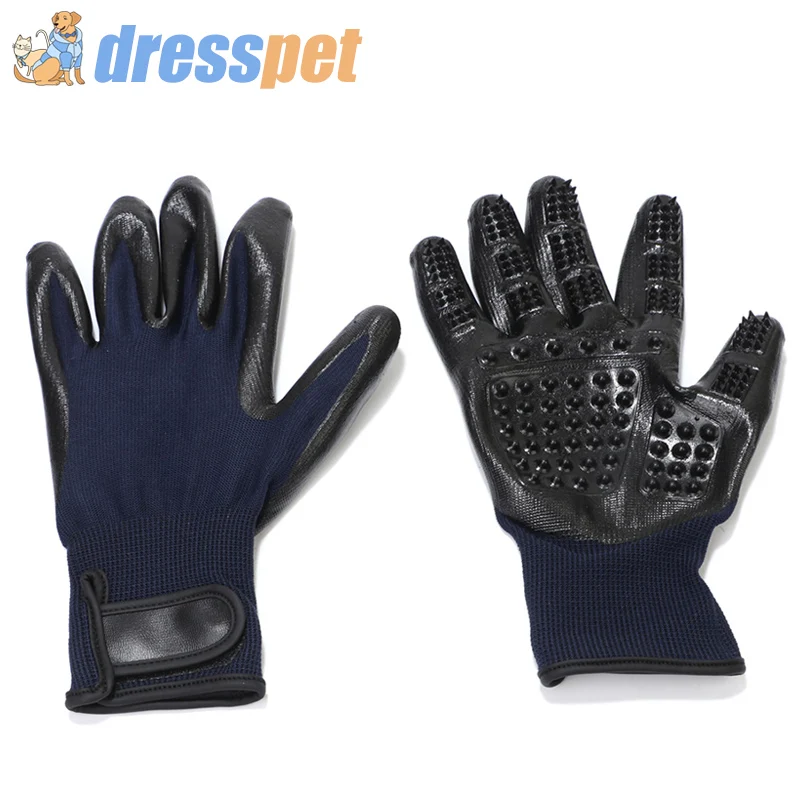 DRESSPET перчатки для ухода за собаками 1 пара Высококачественная щетка для волос массажные с резиновым покрытием перчатки для удаления волос