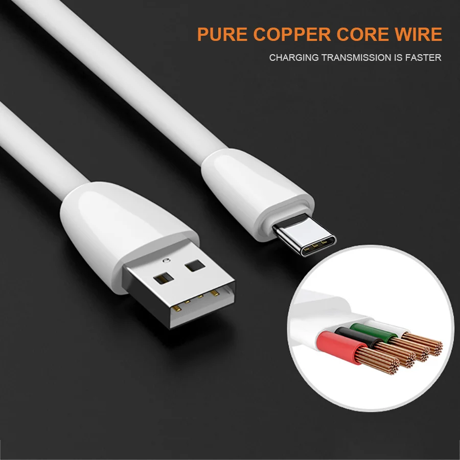 WST кабель для быстрой зарядки USB Type C Samsung Galaxy S9 S8 Шнур зарядное устройство Тип Huawei