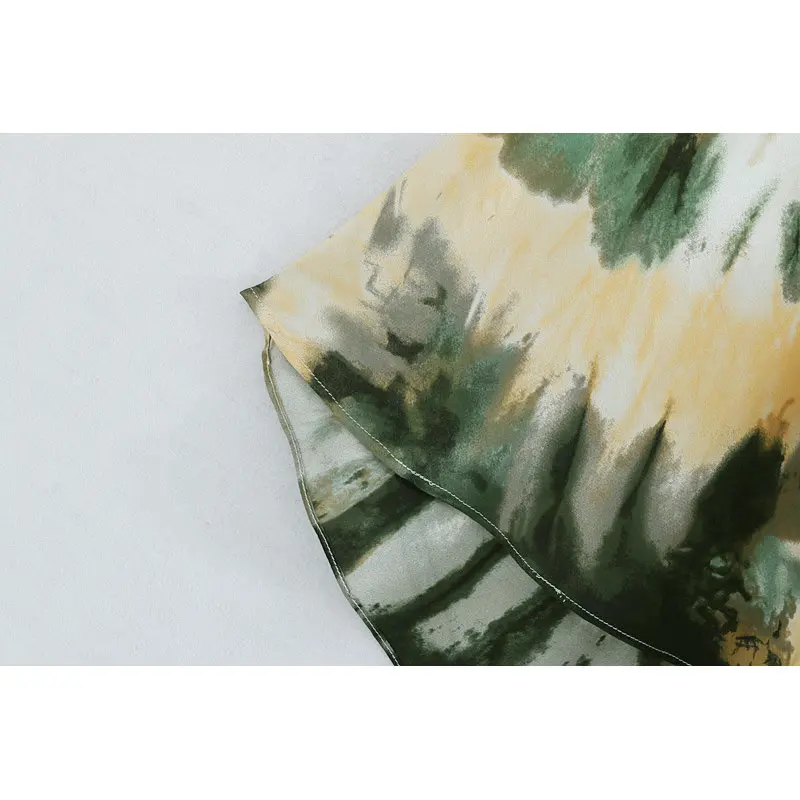 Модная летняя шифоновая Женская юбка на молнии с принтом чернил Асимметричная