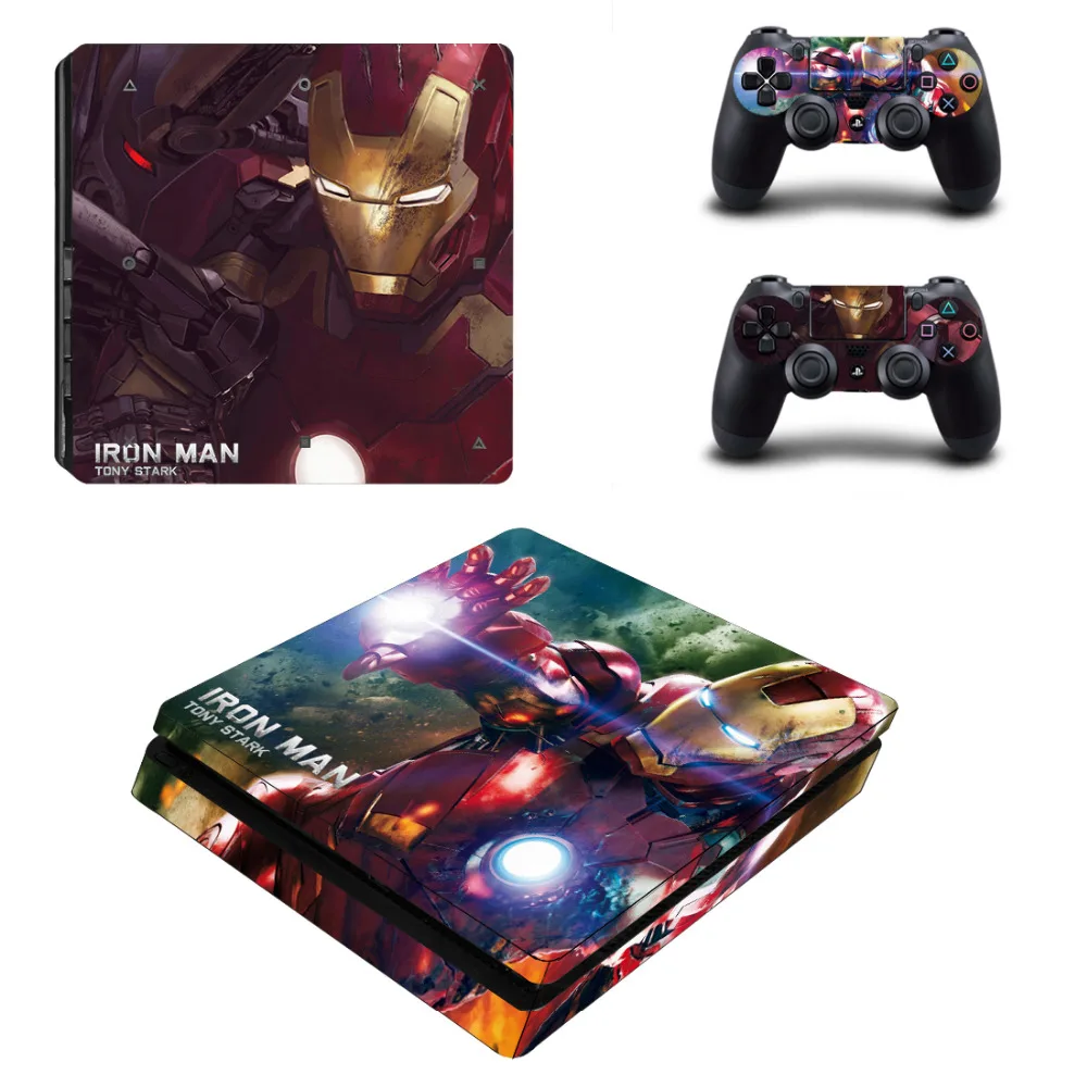 Мстители Железный человек PS4 тонкая кожа Стикеры наклейка для PlayStation4 тонкая консоль и контроллер PS4 тонкие скины Стикеры винил