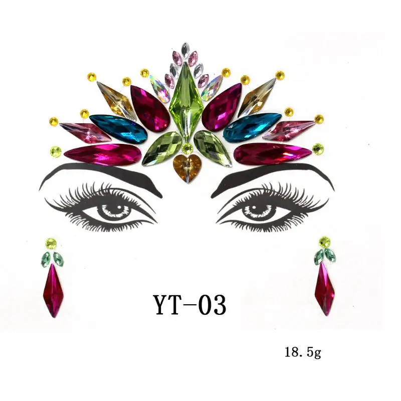 Женские 3D блестящие украшения для лица наклейки татуировки сексуальные тела