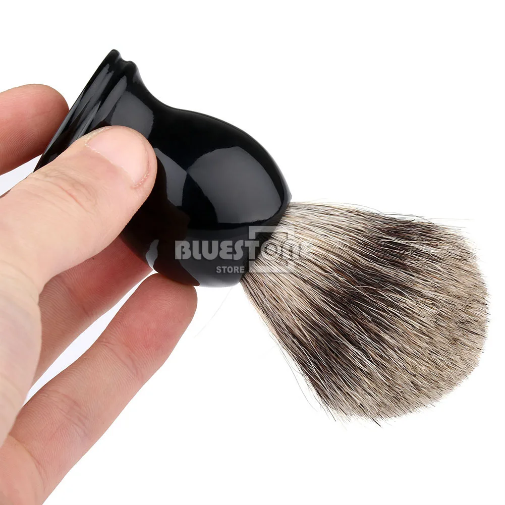 Мужской подарок серебряная насадка черный серый чистый барсук щетка для бритья