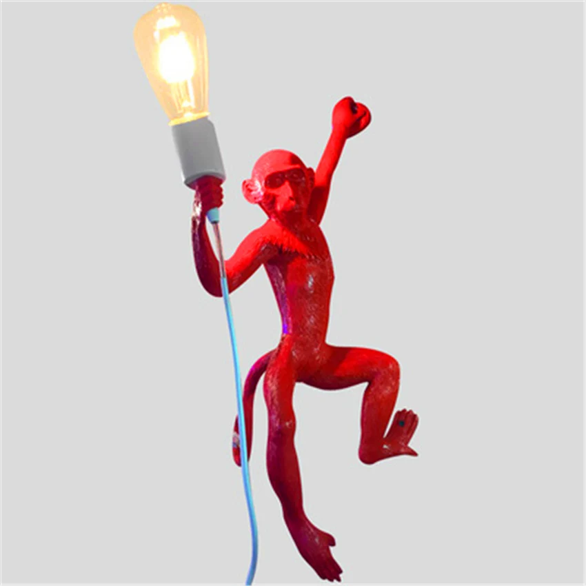 Red wall lamp Современный черный Led фигурки обезьян из мастики лампа Гостиная подвесные светильники ресторан бар светильник Кухня светильники - Цвет корпуса: Red wall lamp