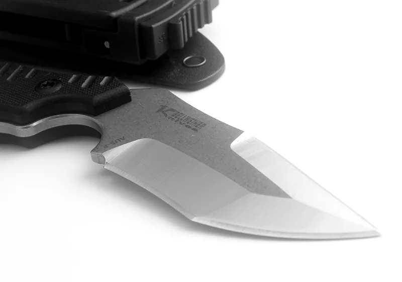 Нож KKWOLF karambit с фиксированным лезвием, высокопрочный охотничий нож из AUS-8 стали, черный, G10, EDC, походные тактические инструменты для выживания