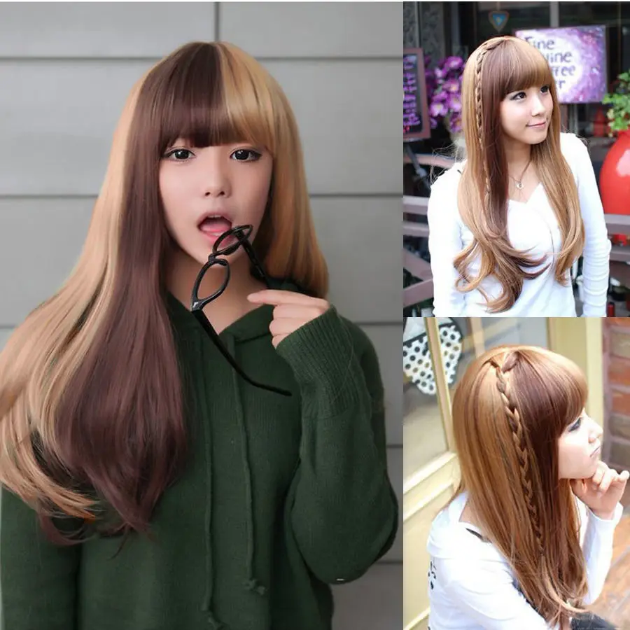 Бесплатная доставка USPS к США Мода Длинными Вьющимися Волосами Полный Парик