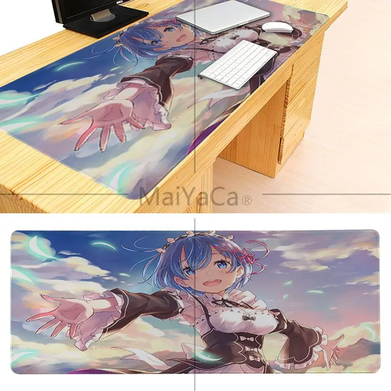 Lock Edge 30X80cm MaiYaCa Новые поступления Rem Re Zero Аниме Девушки ноутбук игровые мыши коврик для мыши игровой коврик для мыши фиксирующий край нескользящий коврик для мыши - Цвет: Lock Edge 30X80cm