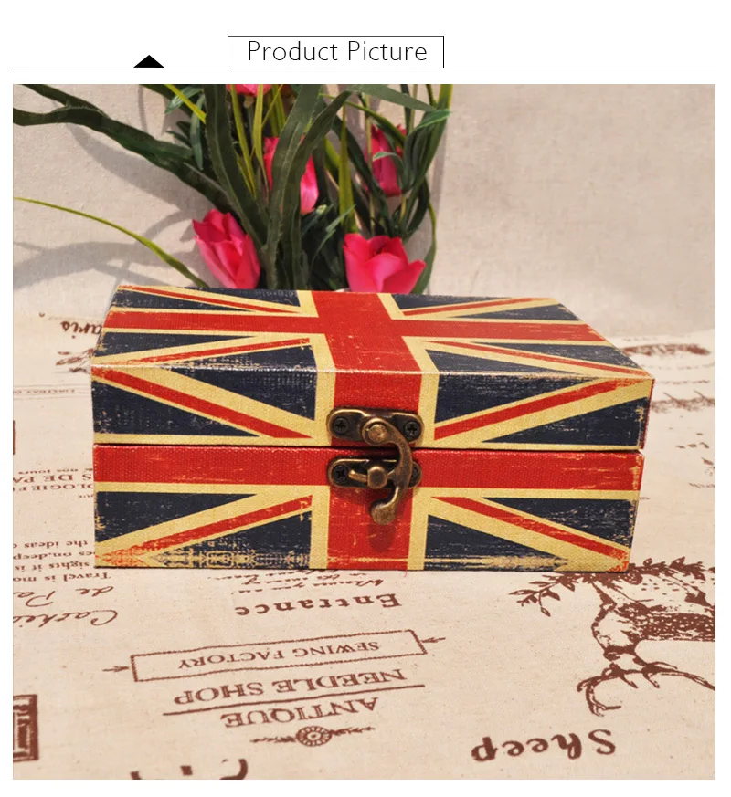 Многофункциональная деревянная коробка для хранения в стиле ретро домашнего