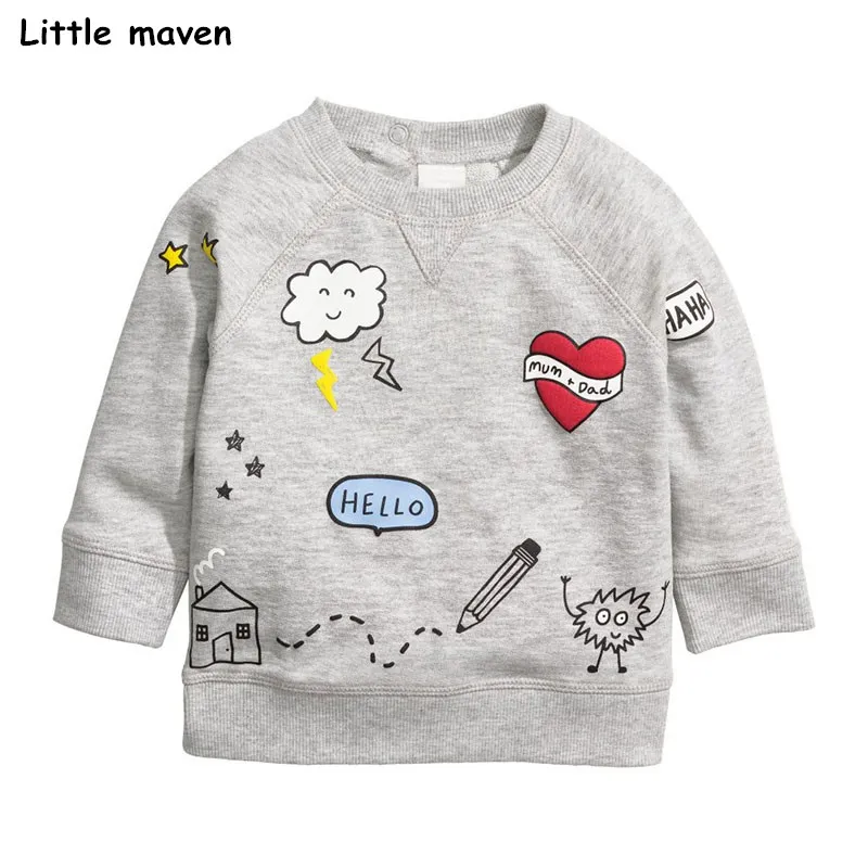 Little maven/детская брендовая одежда для маленьких девочек; Новинка г.; Осенняя хлопковая футболка с длинными рукавами и круглым вырезом для девочек; футболка с вышивкой в виде лошади; 51100