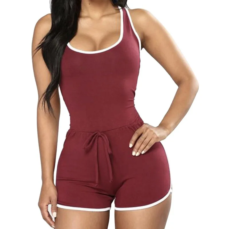 PluSign Для женщин пикантные летние топы Sport Lounge Shorts Комбинезоны Одна деталь
