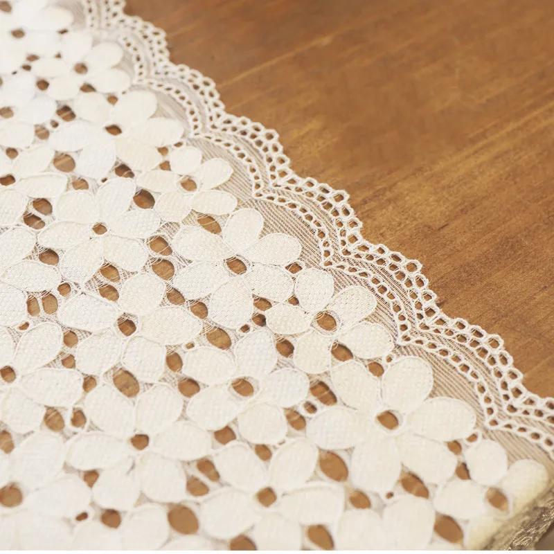 Настольная скатерть DUNXDECO белая кружевная в скандинавском стиле праздничное