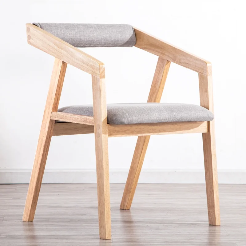 Настоящий деревянный обеденный стул современный простой домашний скандинавский